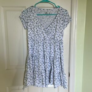 Small Hollister brand blue floral mini dress